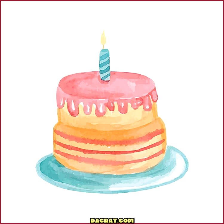 Dibujo De Pastel De Cumpleaños Simple