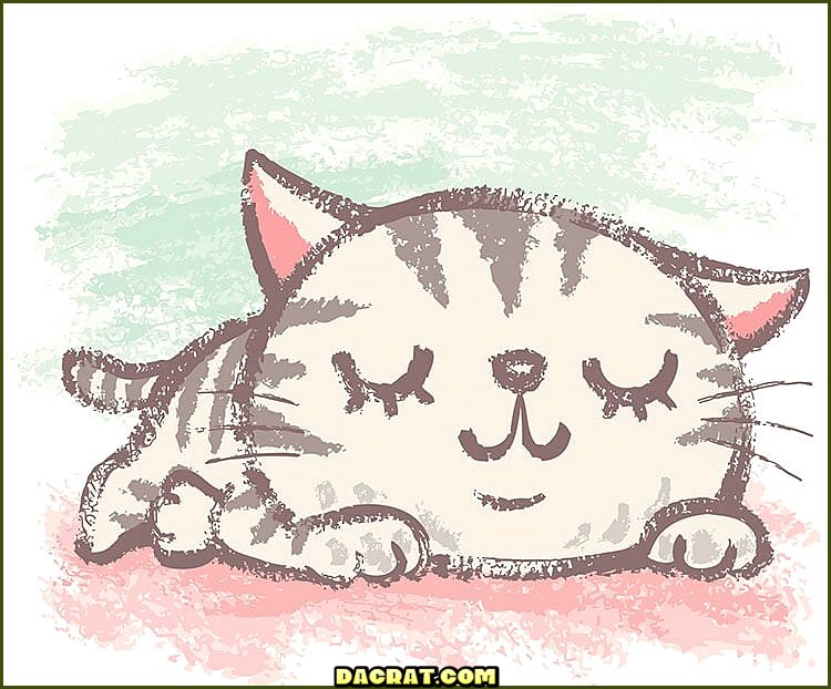 Dibujo de gato durmiendo