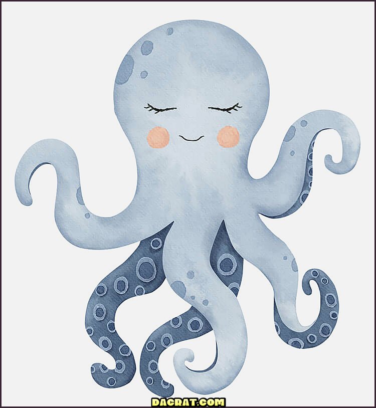 Dibujo de pulpo azul