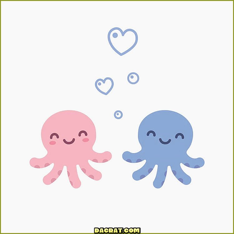 Dibujo de amor de pulpo.