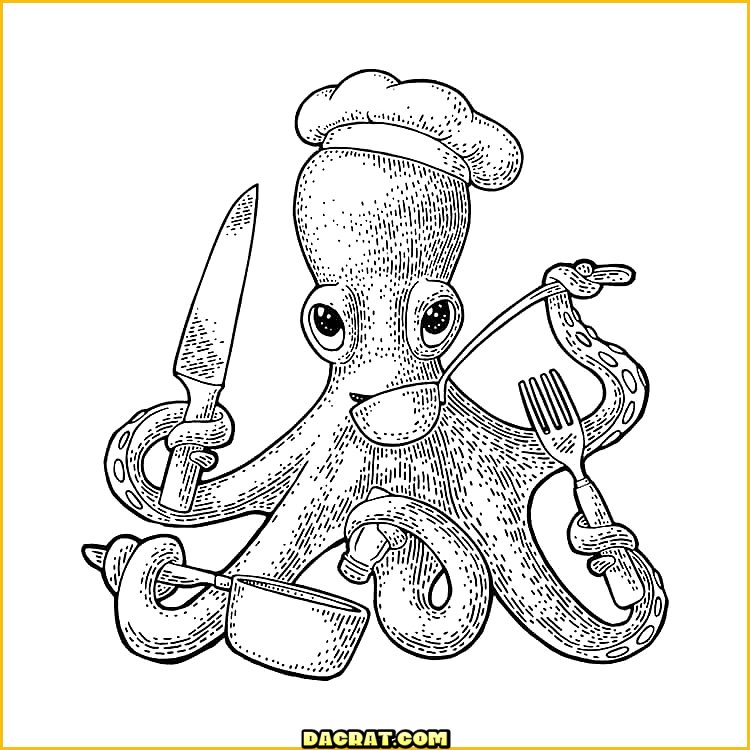 Chef Pulpo Dibujo