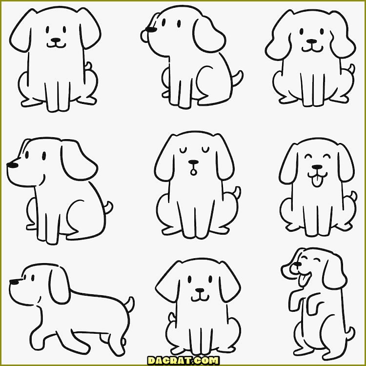 Nueve diseños de perros felices