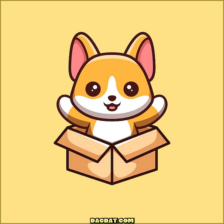 Corgi en una caja