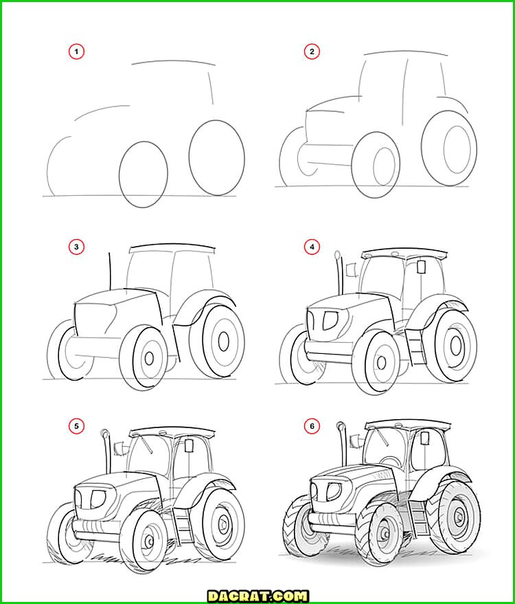 Cómo dibujar un tractor