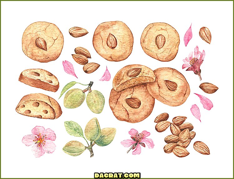 Dibujo de galletas de almendras.