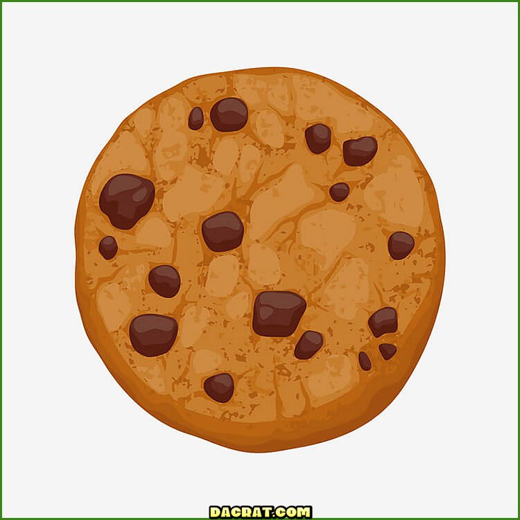 Galleta con chispas de chocolate ilustrada