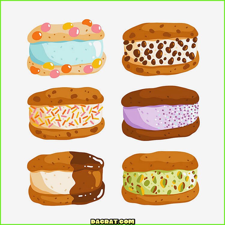 Ilustración de sándwich de helado