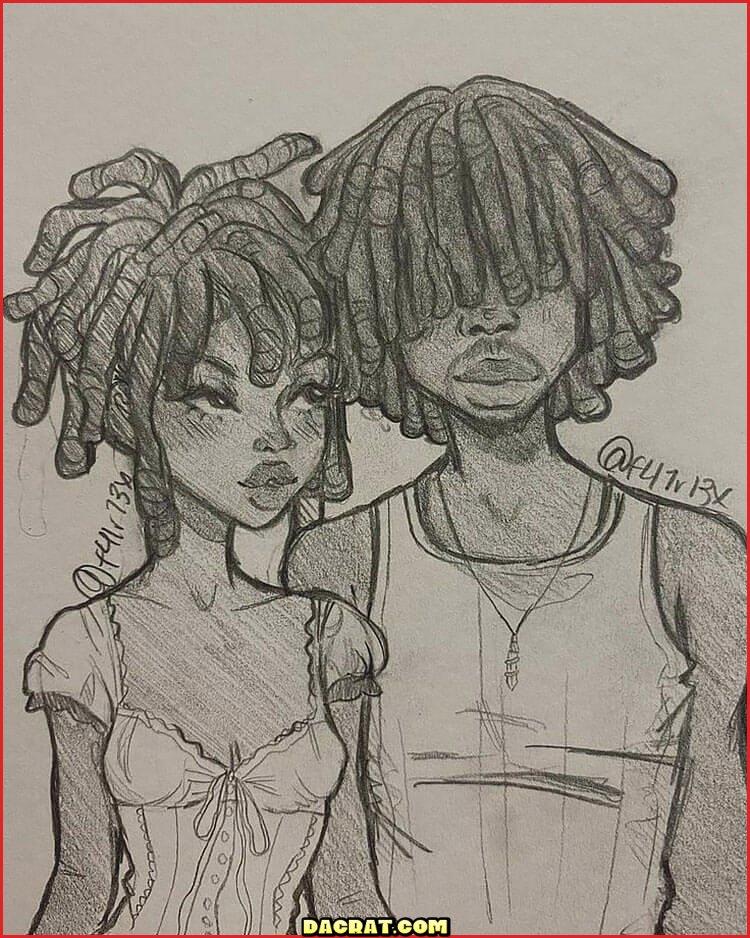 Dibujo de pareja negra